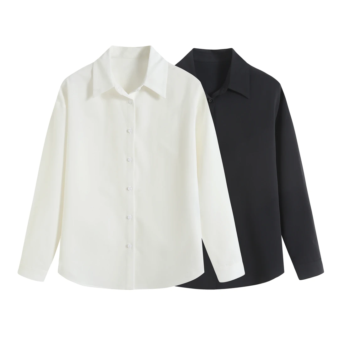 特！优雅松驰感垂感防变型不透衬衫H2553女装V1825