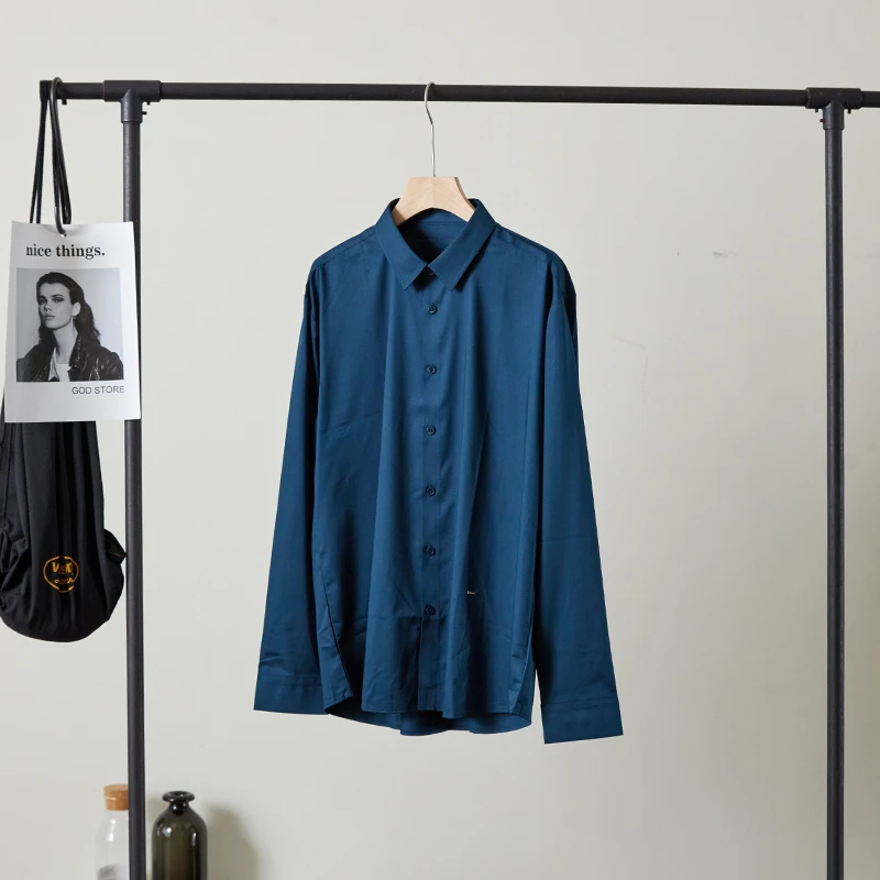 特！商场订单！柔垂有型！无痕翻领门襟长袖衬衫 H3535 男装 C4