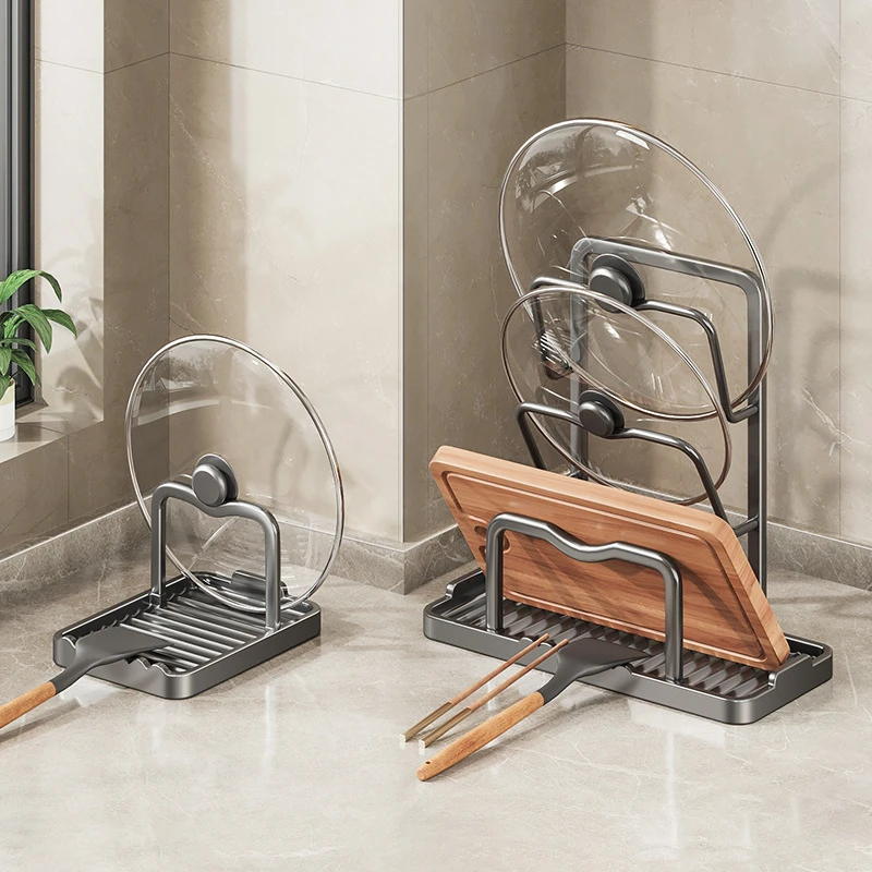 梅斯特科克厨房台面置物架多功能锅盖架免打孔立式砧板锅铲架收纳