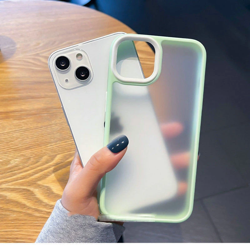 亲肤磨砂苹果13手机壳iPhone12promax全包防摔11简约撞色男女潮