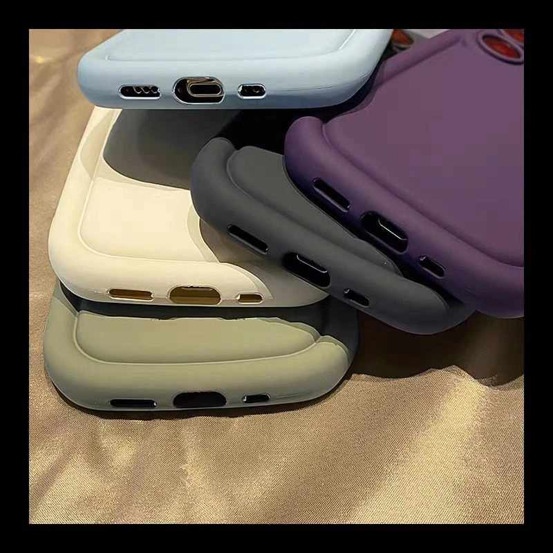 适用苹果14手机壳肥皂形胖壳气垫纯色iphone13promax椭圆14pro