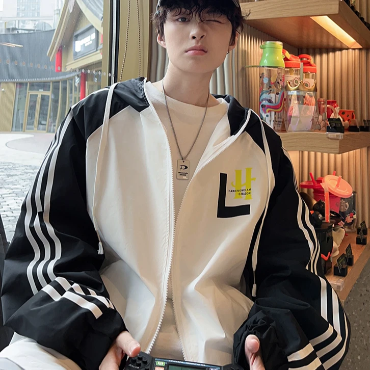 青少年男士防晒衣外套初高中大学生运动学生潮牌休闲外套夹克