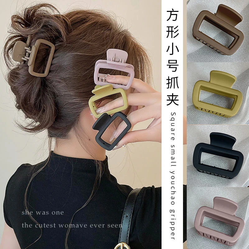 方形小号抓夹女新款适合发量少的发卡后脑勺半扎发夹鲨鱼夹子头饰