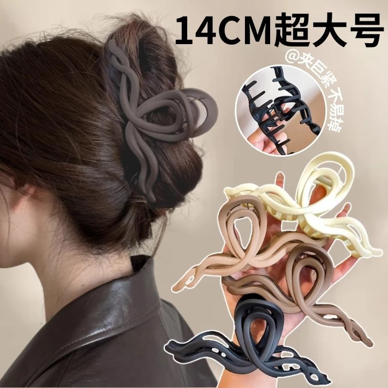 美拉德~蝴蝶结抓夹小众后脑勺盘发鲨鱼夹2023年秋冬新款发夹发饰