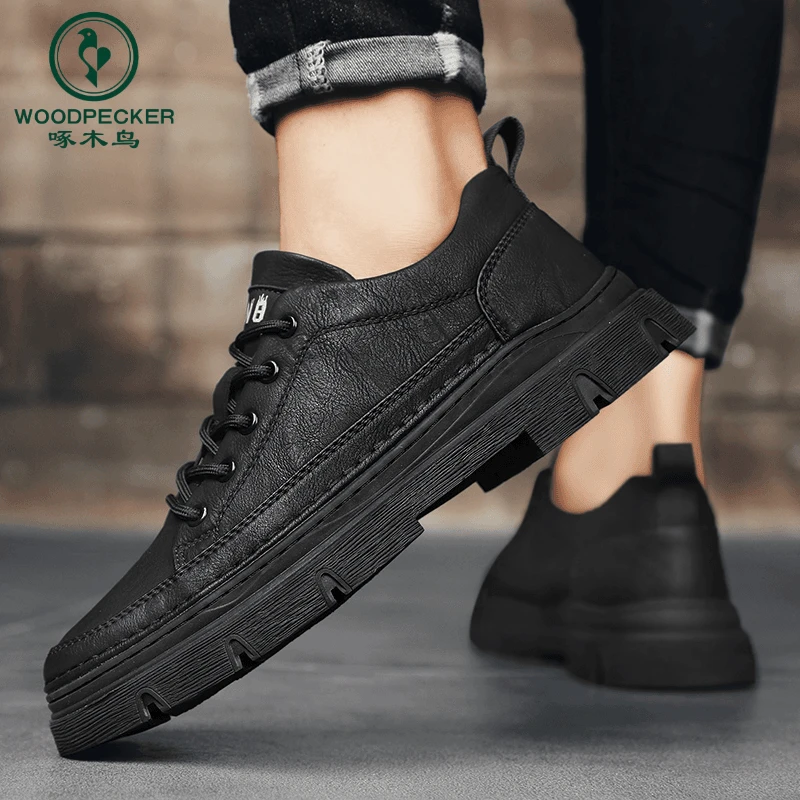 啄木鸟【特价促销】男鞋2024年春夏季工装马丁靴男士低帮皮鞋上班工
