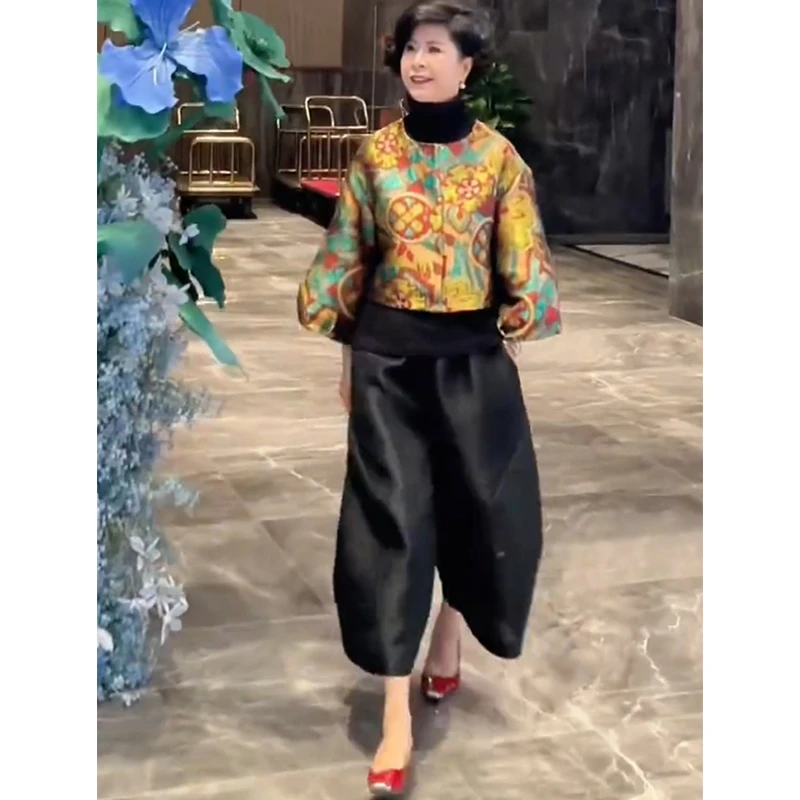 欧洲站2024秋季时尚新款时髦设计重工长袖外套女百搭高腰休闲裤女