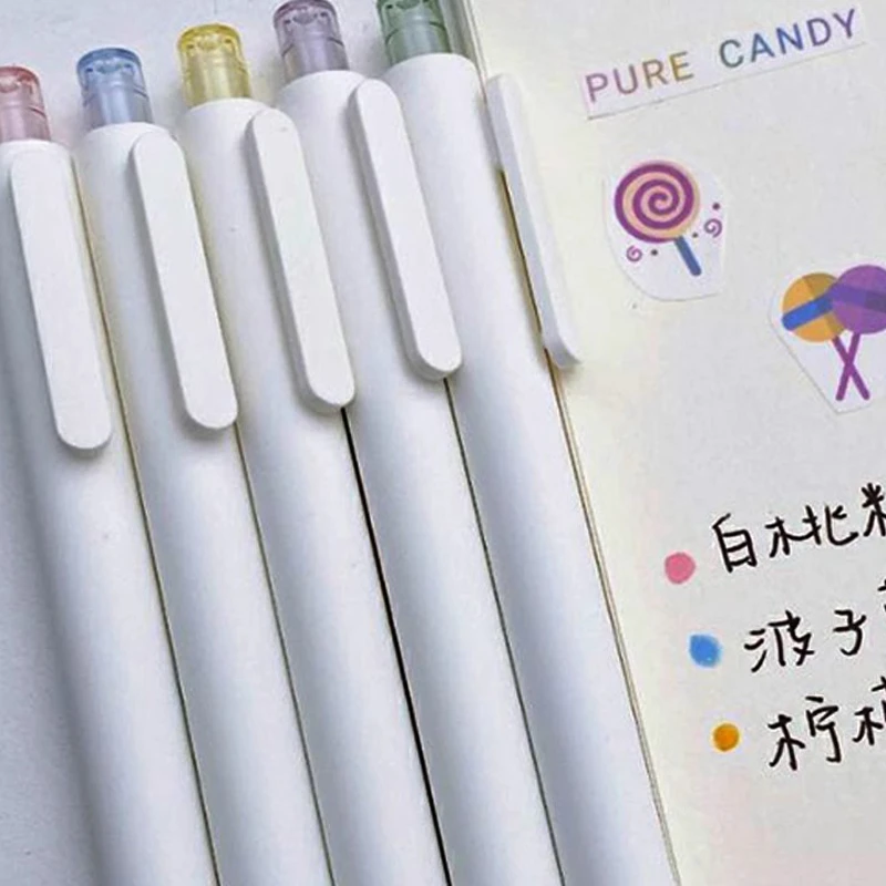 KACO书源按动中性笔糖果系列高颜值0.5黑色刷题笔学生用速干水笔