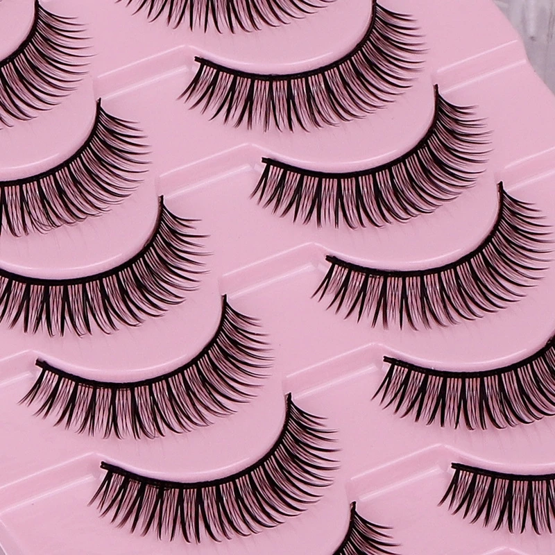 （配免胶水胶条）10对装硬梗自然假睫毛可撑双眼皮3D浓密仿真睫毛