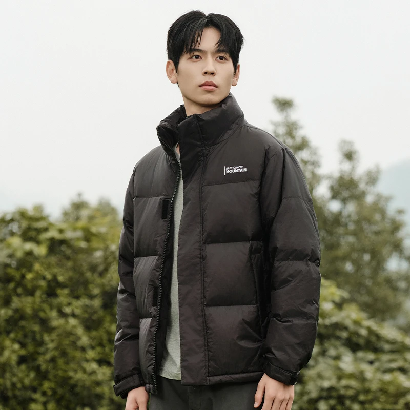 迪卡侬2023短款羽绒服男户外立领宽松情侣潮流时尚冬季加厚上衣外