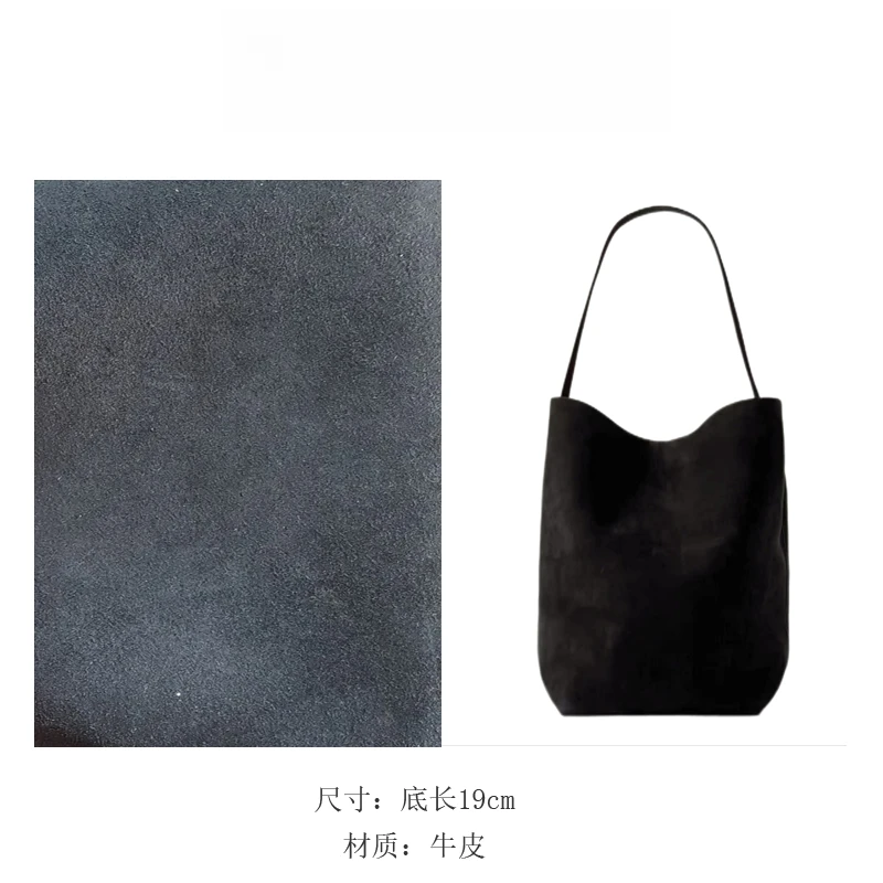 秋冬新款百搭时尚真皮高定单肩斜挎包水桶包