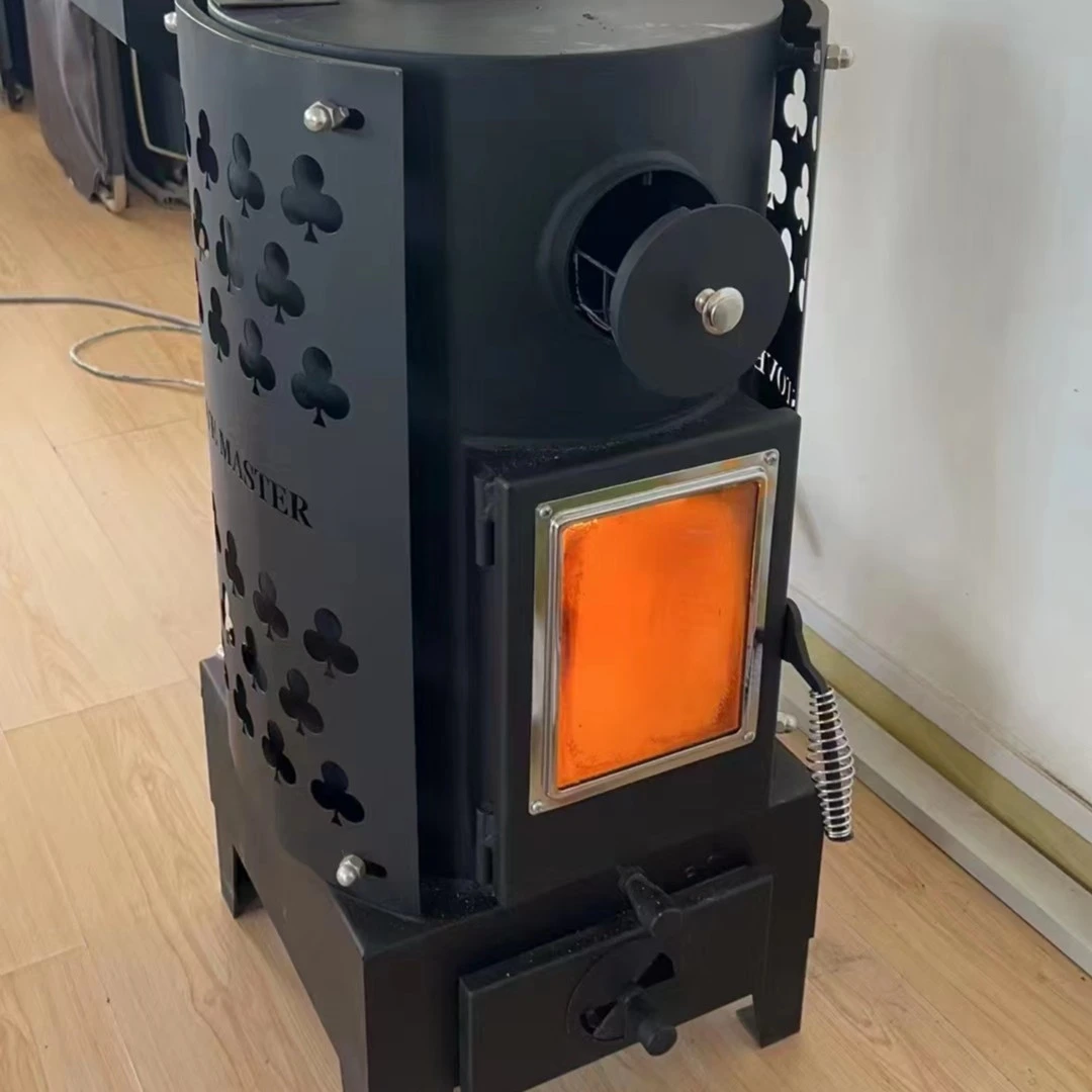 韩式空气能无动力户外取暖烧烤野营炉具 自动下料颗粒炉带烤箱