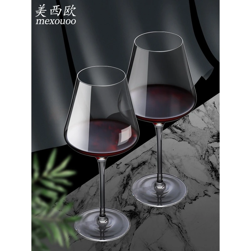 勃艮第水晶红酒杯2个套装大号6只装高脚杯葡萄酒杯欧式家用醒酒器