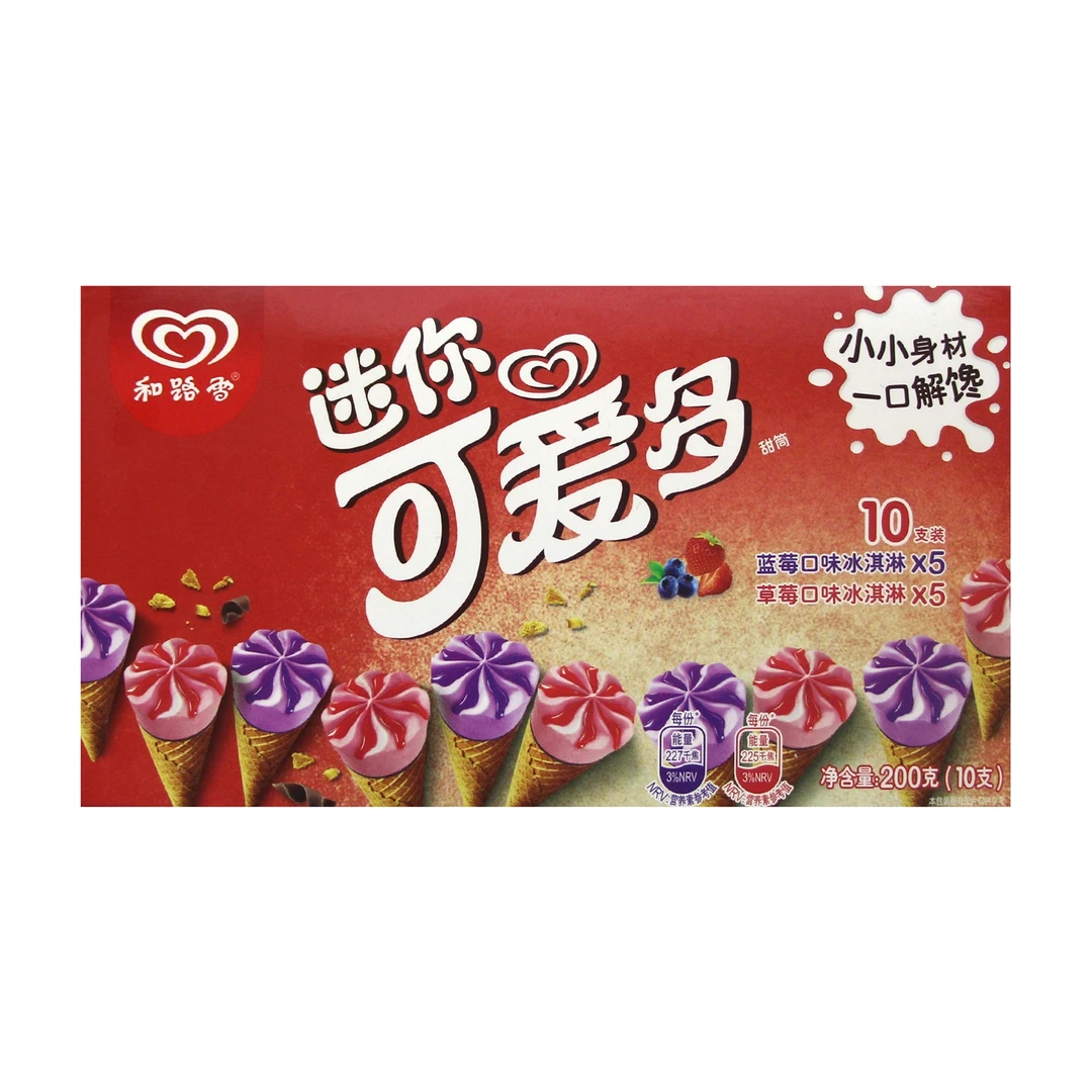 迷你可爱多冰淇淋蓝莓草莓口味 200g(20g*10支)