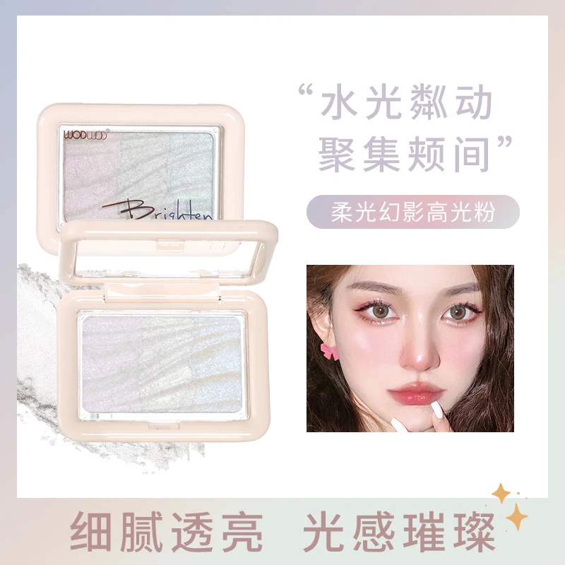 柔光幻影高光粉细闪珠光身体脸部提亮修容立体眼角爆闪粉饼亮晶晶