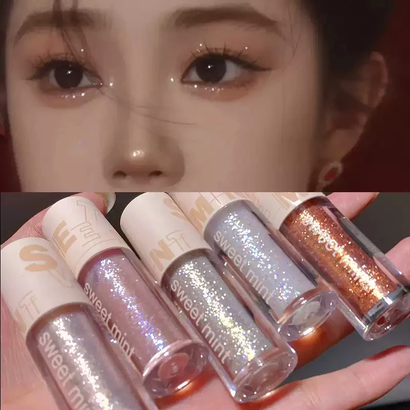 液体眼影闪粉亮片卧蚕珠光偏光提亮单色高光眼影一滴泪小巧易便携