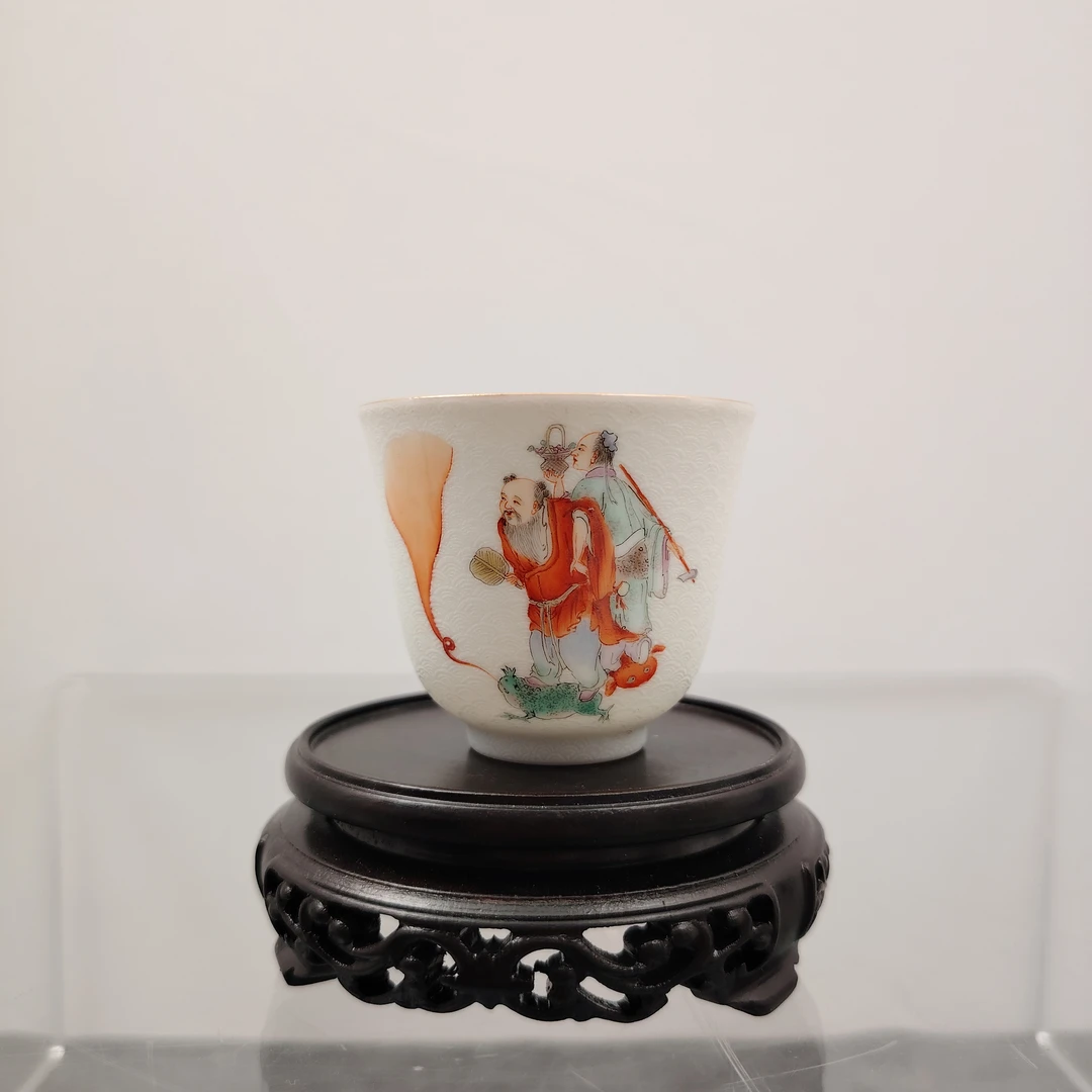 B88712598【官】清道光 粉彩轧道八仙人物图杯/古董/古瓷器/（hy）