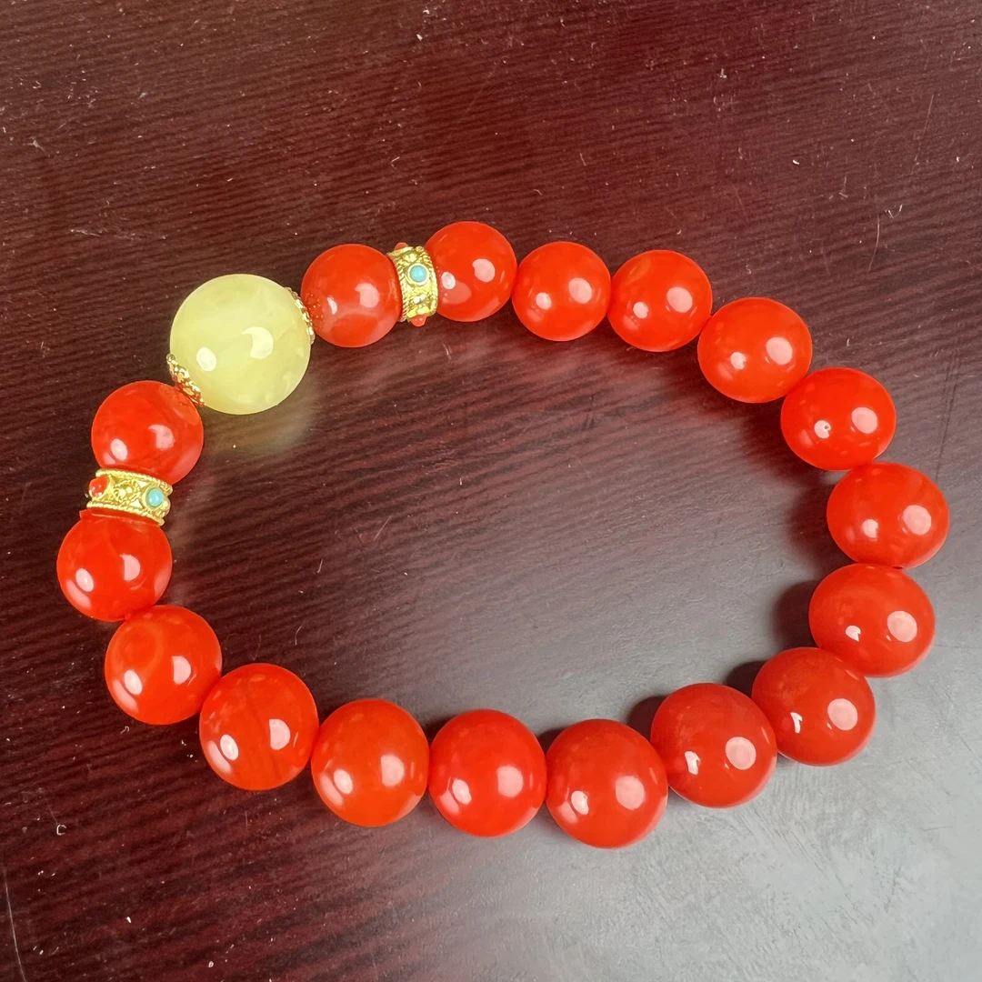 【闪购商品】冰红黄配石手串D32