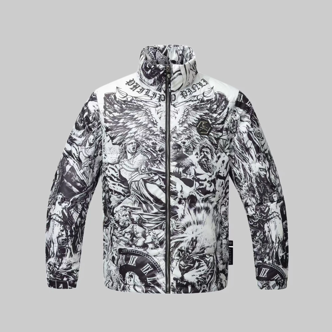 2024新款羽绒服 男士黑色亮面保暖鸭绒夹克上衣外套