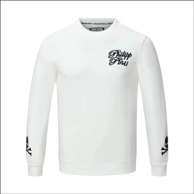 PHILIPP PINLI反季秋季潮流男上衣时尚百搭休闲黑白男打底衫长袖