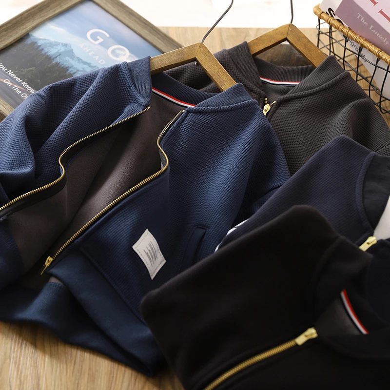 男童加绒外套秋冬款立领棒球服2023新款儿童加厚保暖拉链衫上衣潮