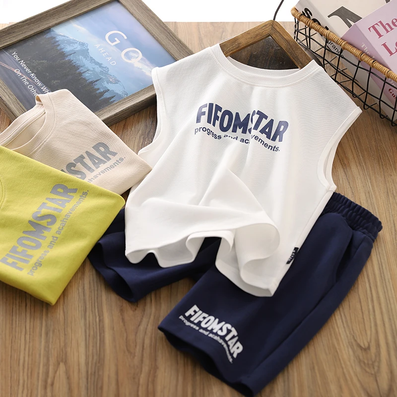 男童背心套装夏装儿童薄款无袖篮球服2024夏季新款男孩凉感运动服