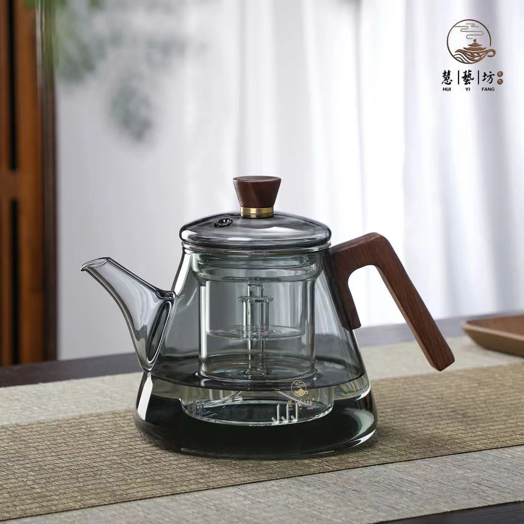 慧艺坊加厚七字壶高品质高硼硅耐热玻璃可煮可蒸家用泡茶壶茶具