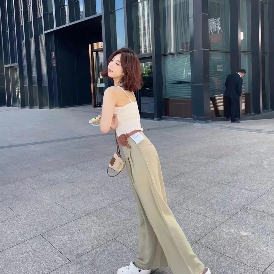 【晚晚欣推荐】百搭阔腿神裤带裤包 网红 气质 显瘦 青春