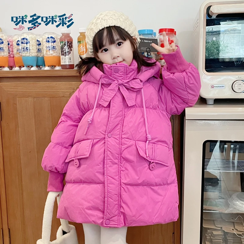 咪多咪彩原创儿童羽绒服冬季新款中大童亲子90绒连帽加厚保暖外套