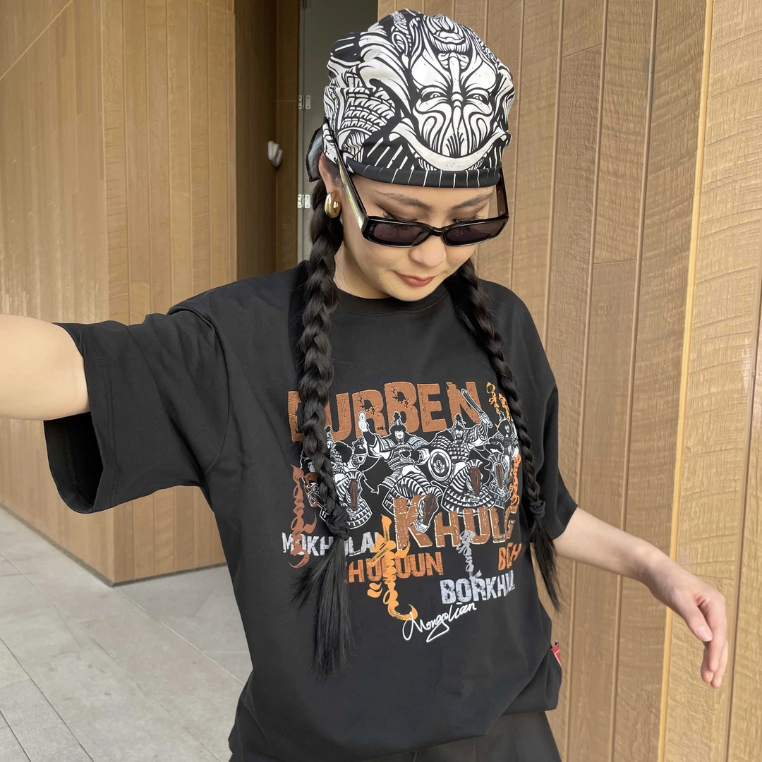 文魁杰和迪乐潮牌T恤宽松印花律动莫兰迪