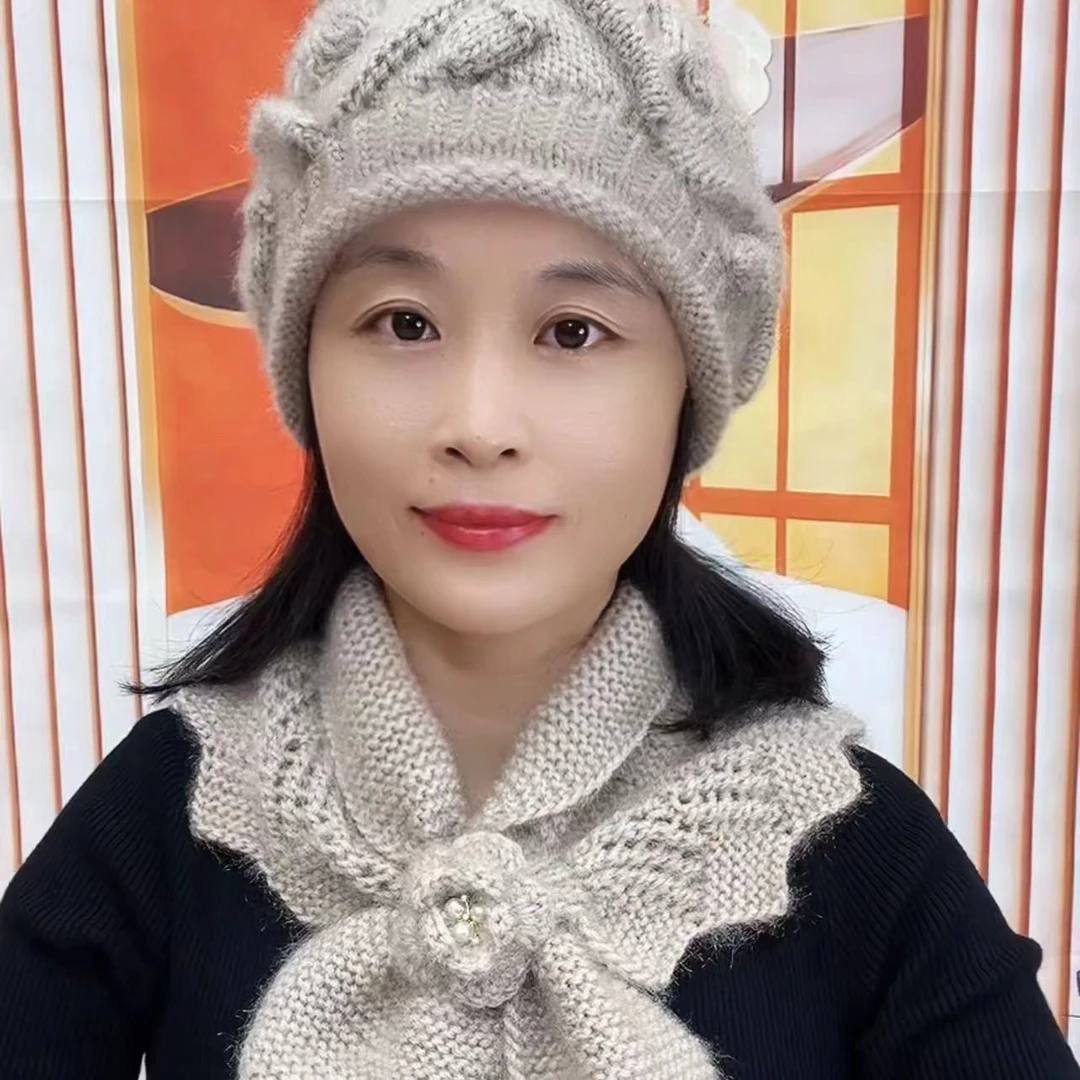 手工编织炫舞叶子帽子围巾