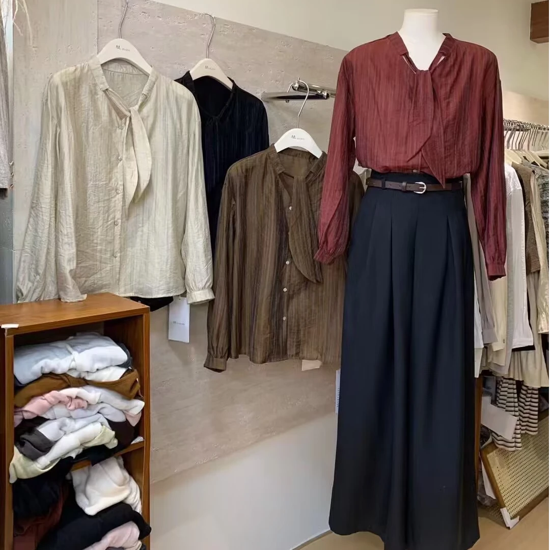 编号款【501-599】衬衫女春秋2015年气质显瘦长袖衬衣时尚设计感 潮