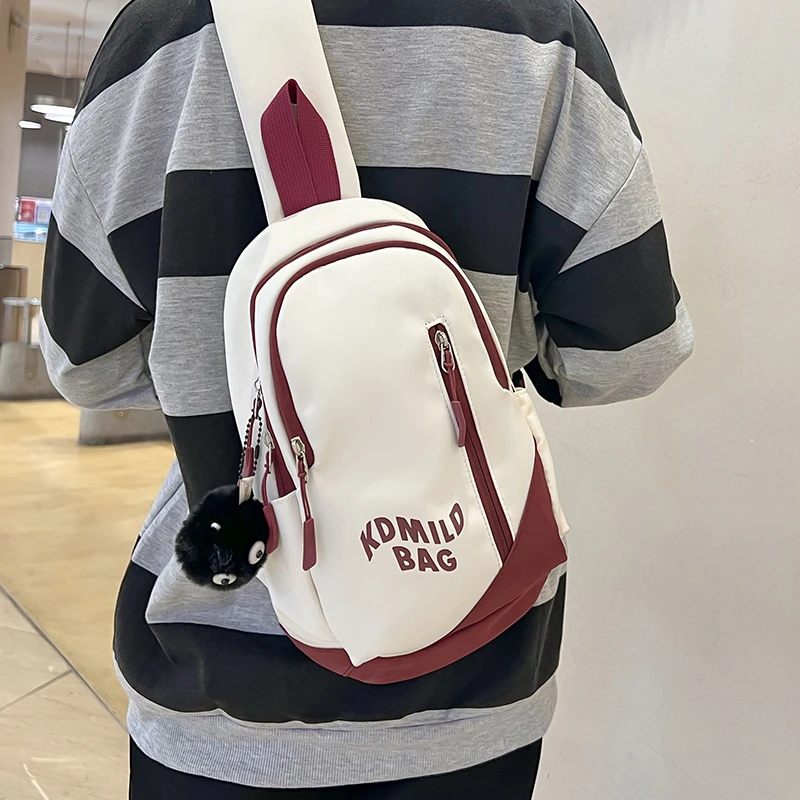 斜跨包男女ins日系简约运动小背包多功能轻便单肩包潮牌男士胸包