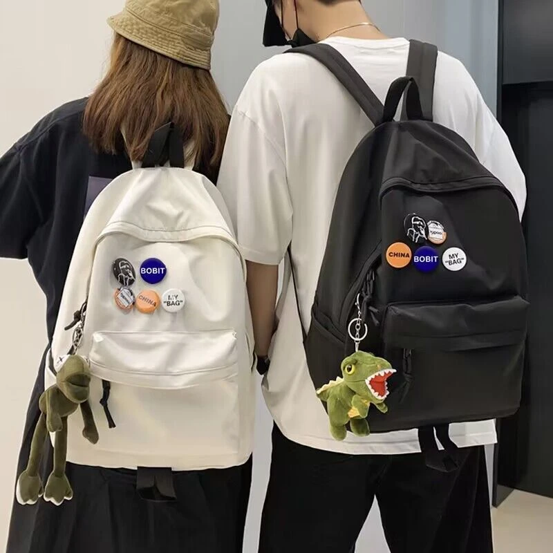 潮牌双肩包男士简约大容量旅行背包休闲日系初中生高中大学生书包