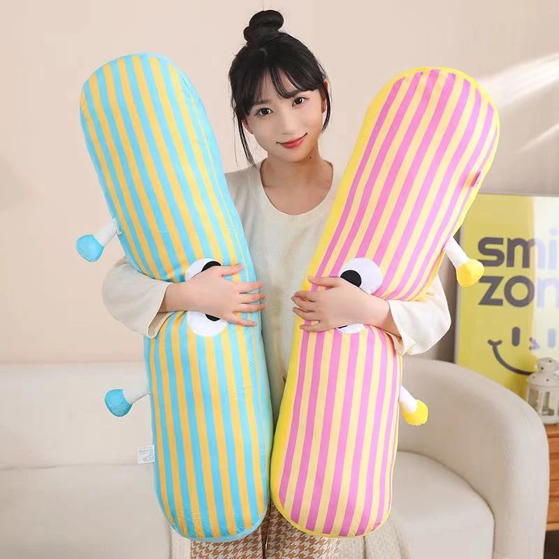 条纹长条可爱抱枕毛绒玩具