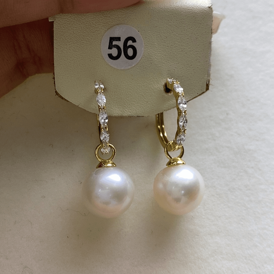 淡水珍珠耳饰银S925镶嵌