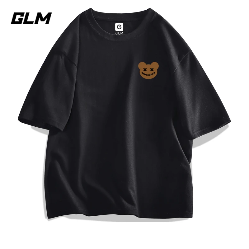 GLM短袖t恤男士百搭夏季2024新款ins潮牌宽松休闲情侣印花上衣服