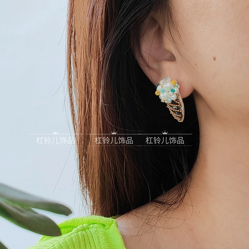 铜合金戒指 韩国手工款甜筒耳钉气质百搭小清新小众百搭时尚少女