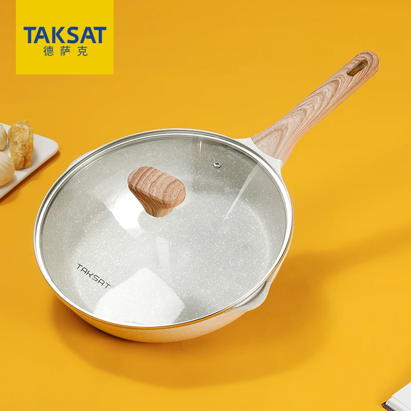 TAKSAT/德萨克麦饭石煎锅平底锅不粘锅烙饼锅不粘锅不挑灶具煎蛋