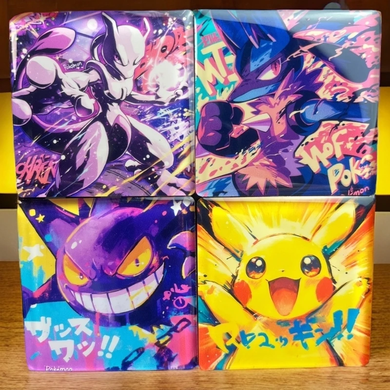 宝可梦小精灵九宫格对对碰亚克力摆件冰箱贴潮玩周边盲袋