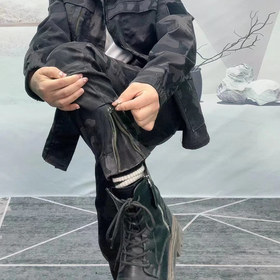 迷彩拉链裤脚电焊耐磨防烫干活穿的裤子工作劳保户外休闲工装裤男