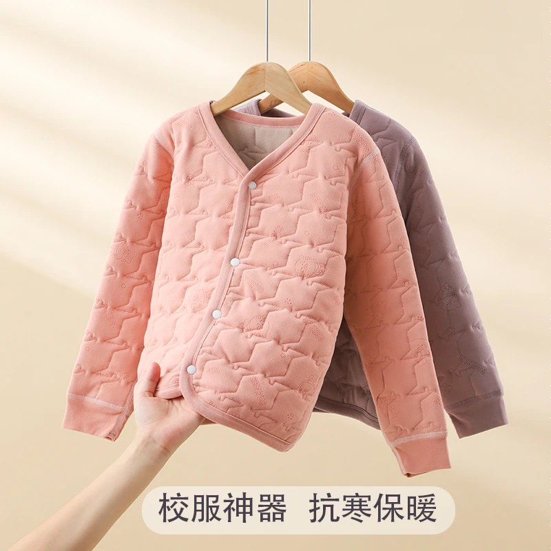 儿童棉服秋冬男童女童加厚保暖棉衣中大童冬季内穿校服神器小棉袄