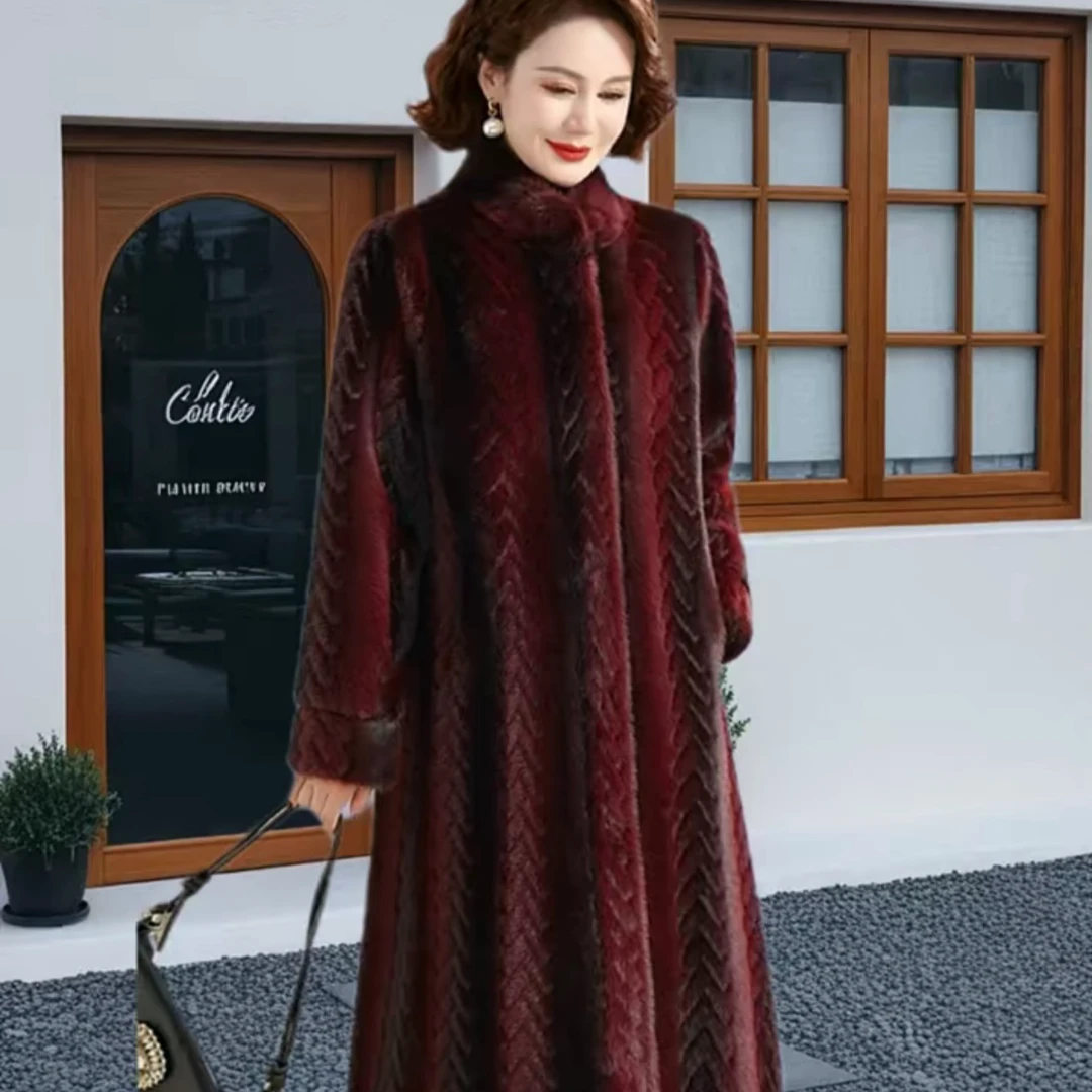 【俏雅狐优选】 2024冬季气质立体裁花加厚中长款大衣