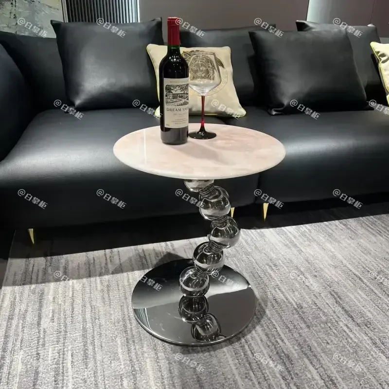 白掌柜【粉水晶边几】创意极简客厅轻奢米诺设计感异形时尚边几