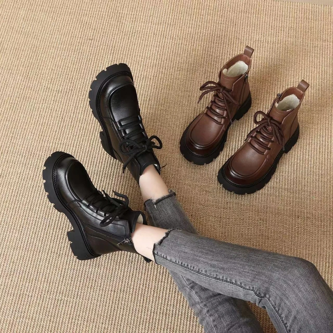 【镇店招牌】F86厚底600克绒百搭马丁靴