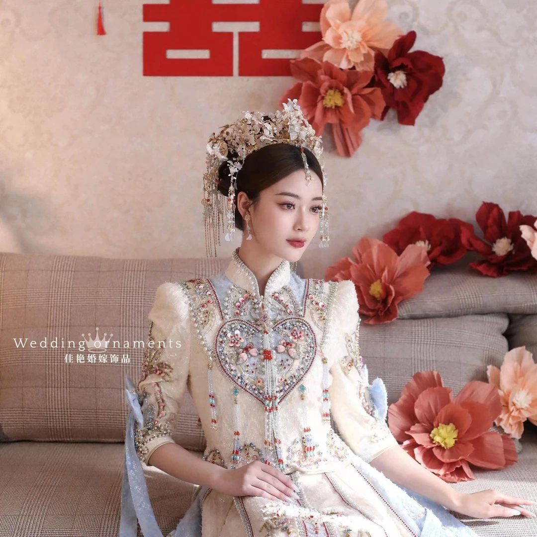 9060ETE精致半冠秀禾服新娘头饰