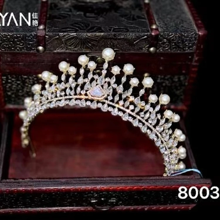 8003ETE银色精致气质轻奢时尚大气皇冠新娘头饰