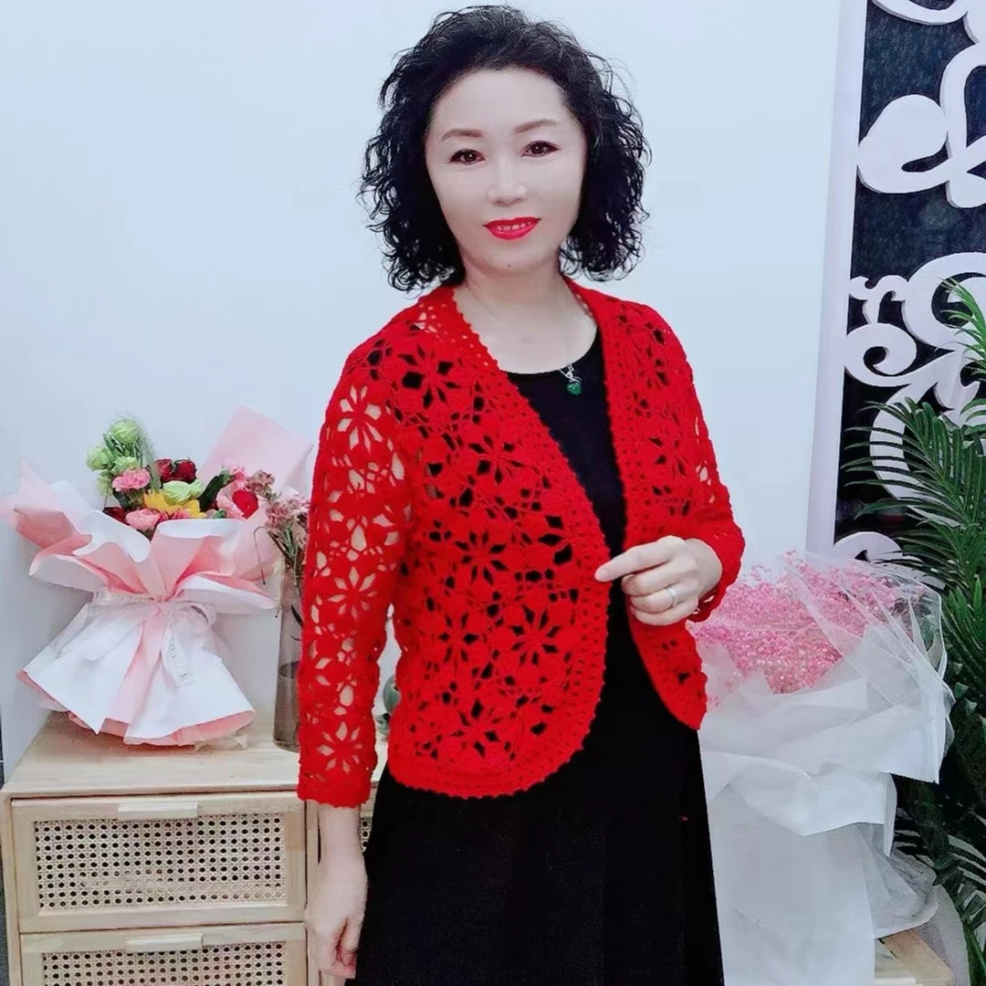 【不是成品】梅花开衫  6号蕾丝线【1团/50克】