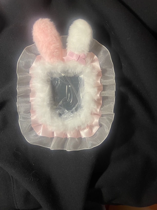 毛绒兔兔耳朵卡套三寸小卡小马宝莉卡套成品