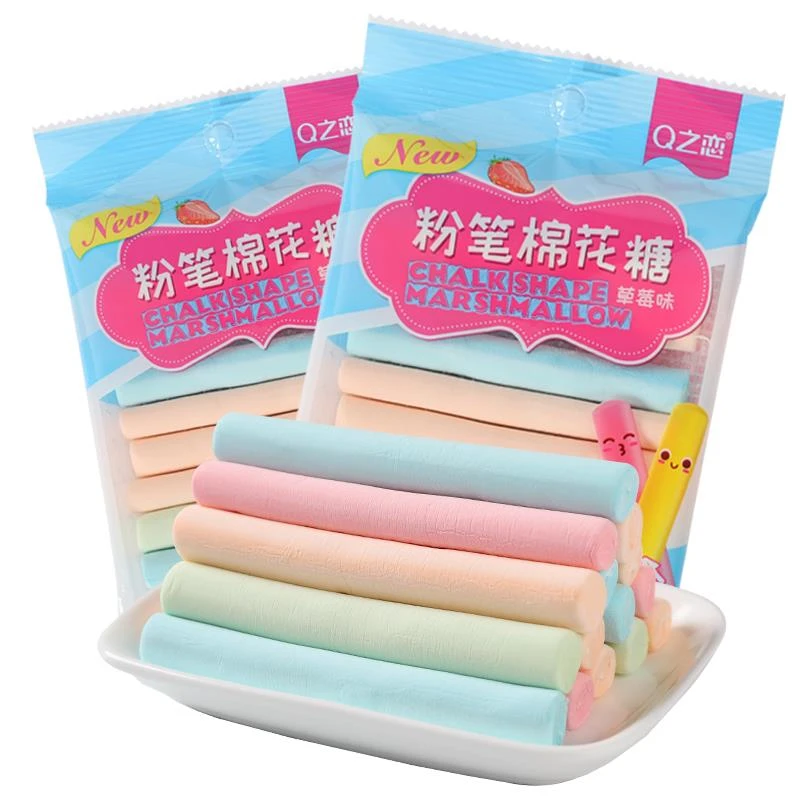 Q之恋粉笔棉花糖草莓水果味糖果高颜值节日礼物休闲零食大礼包