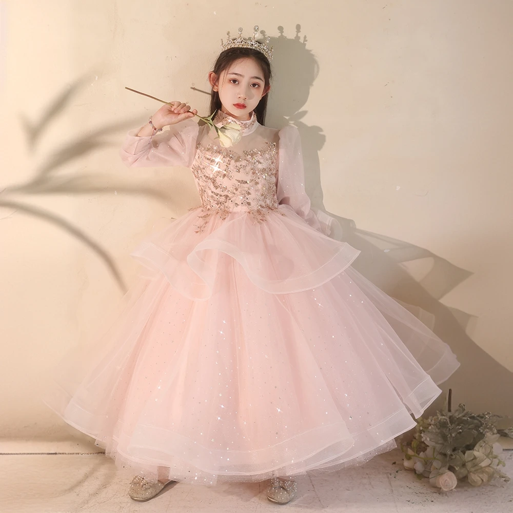 儿童礼服花童公主裙裙子女童小主持人走秀小提琴钢琴演奏演出服
